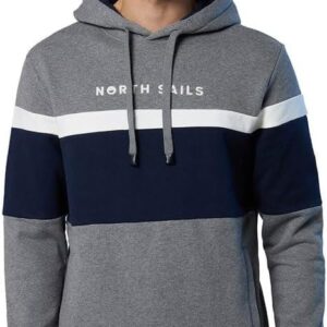 Felpa Uomo NORTH SAILS Grigio Chiaro Blu Scuro Cotone-0