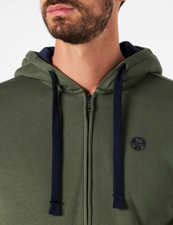 Felpa con cappuccio North Sails Uomo cotone organico zip-2