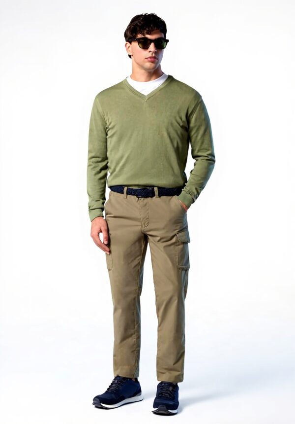 Maglione North Sails Scollo V Logo Uomo Cotone Organico