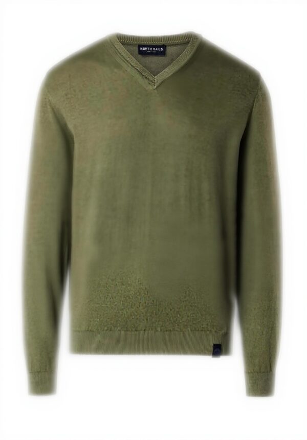 Maglione North Sails Scollo V Logo Uomo Cotone Organico