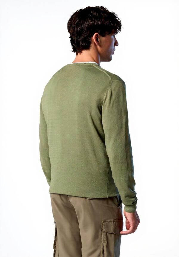 Maglione North Sails Scollo V Logo Uomo Cotone Organico