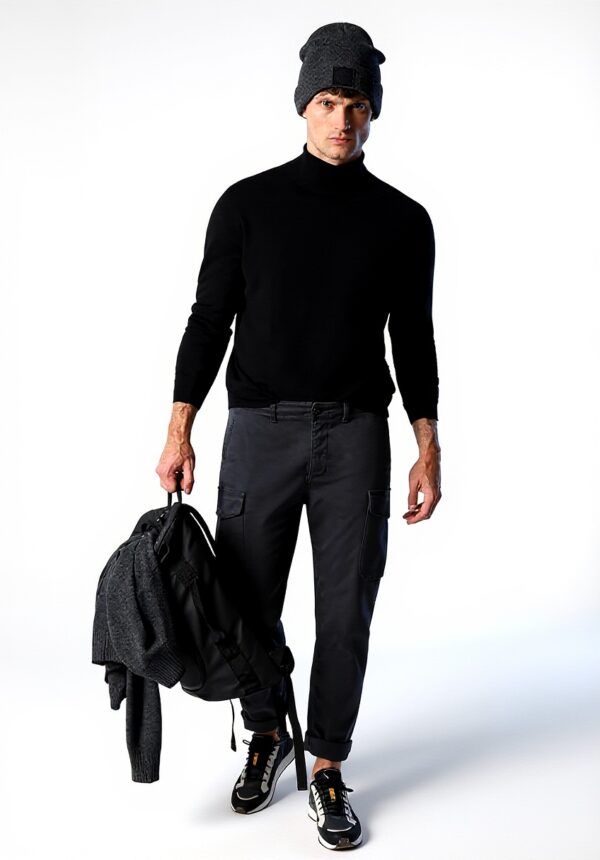 Maglione Uomo North Sails Nero Navy Blue Lana