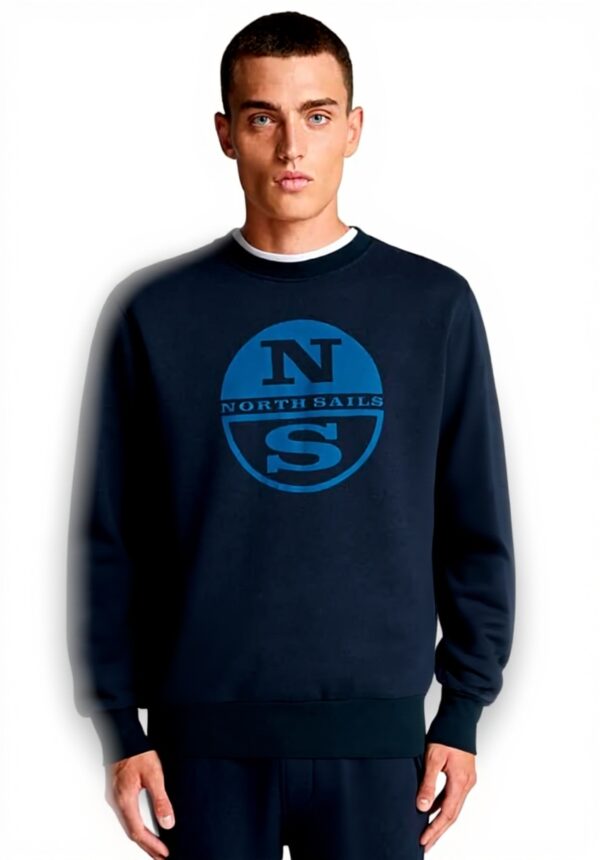 Felpa senza cappuccio North Sails uomo cotone organico logo