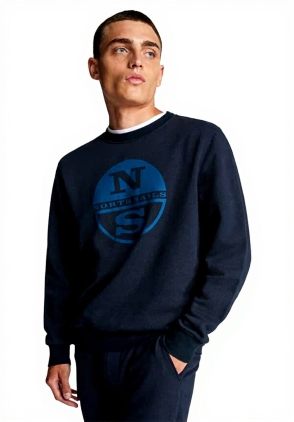 Felpa senza cappuccio North Sails uomo cotone organico logo