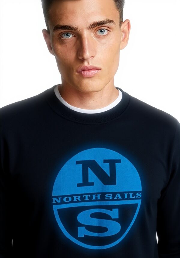 Felpa senza cappuccio North Sails uomo cotone organico logo