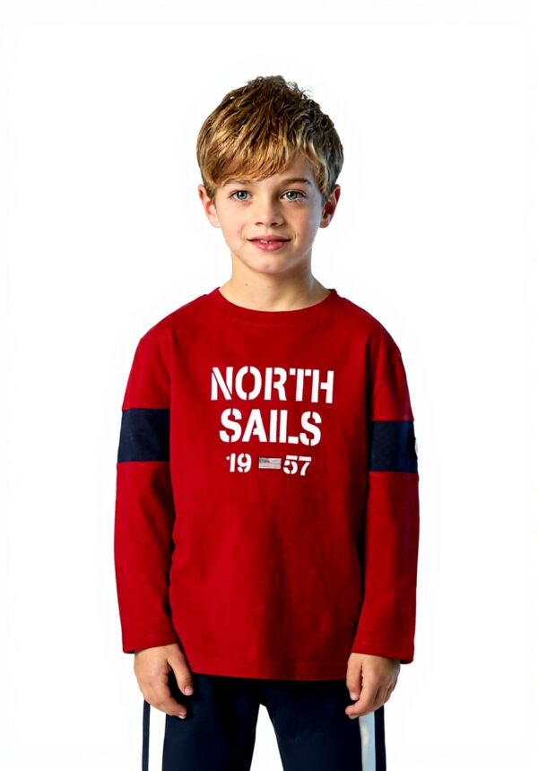 North Sails T-Shirt Bande Maniche Cotone Organico Uomo