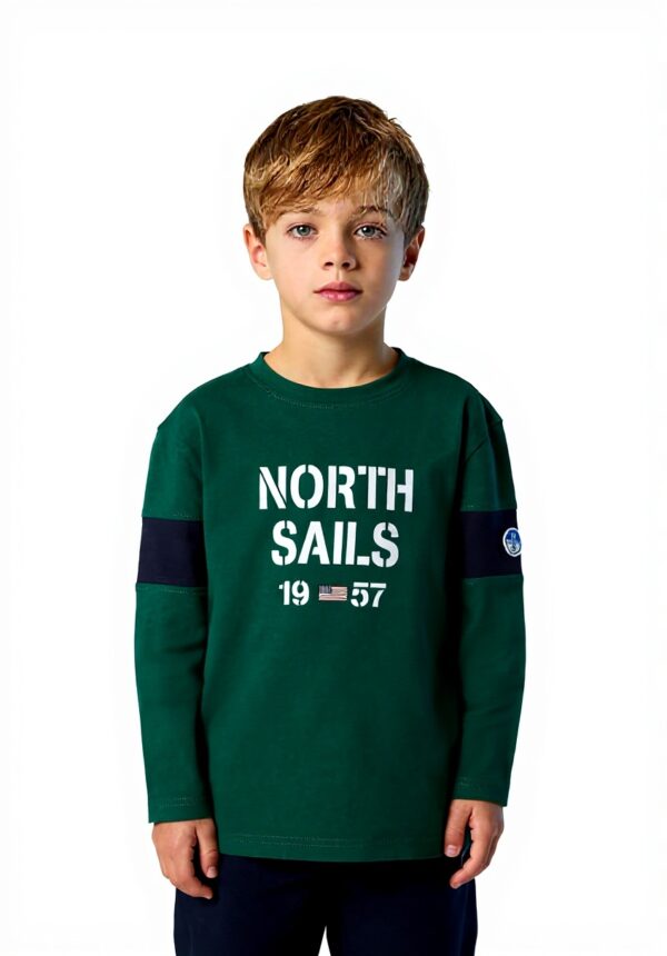 North Sails T-Shirt Bande Maniche Cotone Organico Uomo