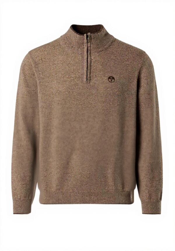Maglione North Sails Uomo Mezza Zip Marrone XL