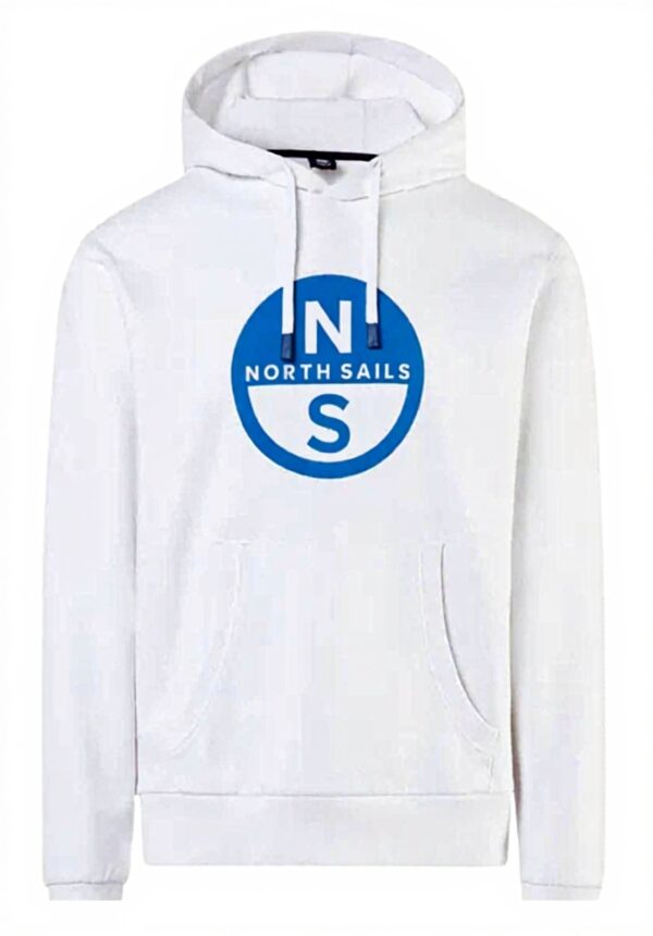Felpa con cappuccio North Sail maxi stampa bianco uomo