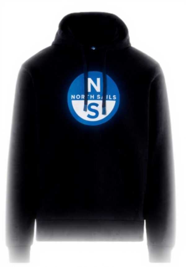 Felpa con cappuccio North Sail maxi stampa blu navy uomo