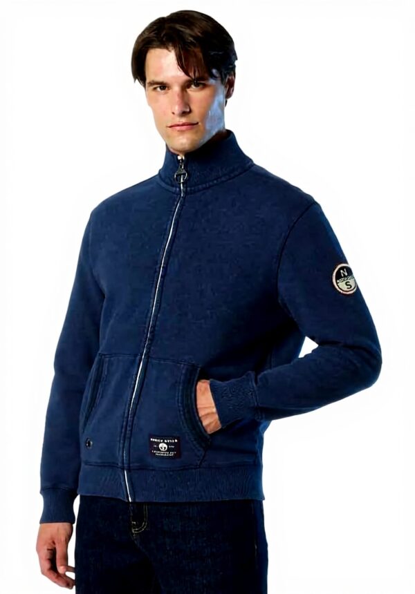 Felpa senza cappuccio North Sails cotone organico zip