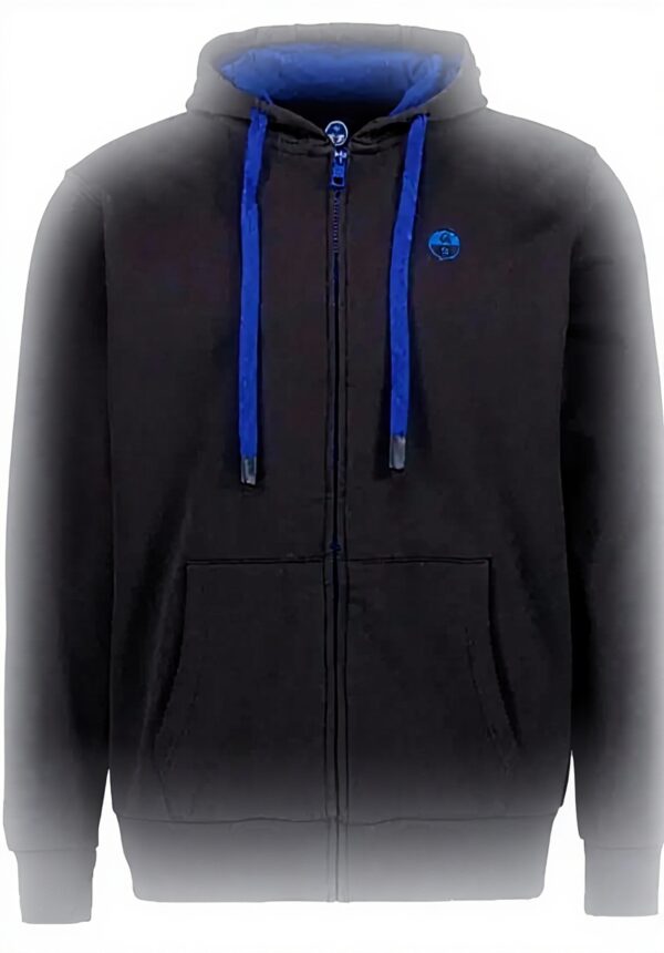 Felpa North Sails Uomo Cotone Organico Full Zip Grigio