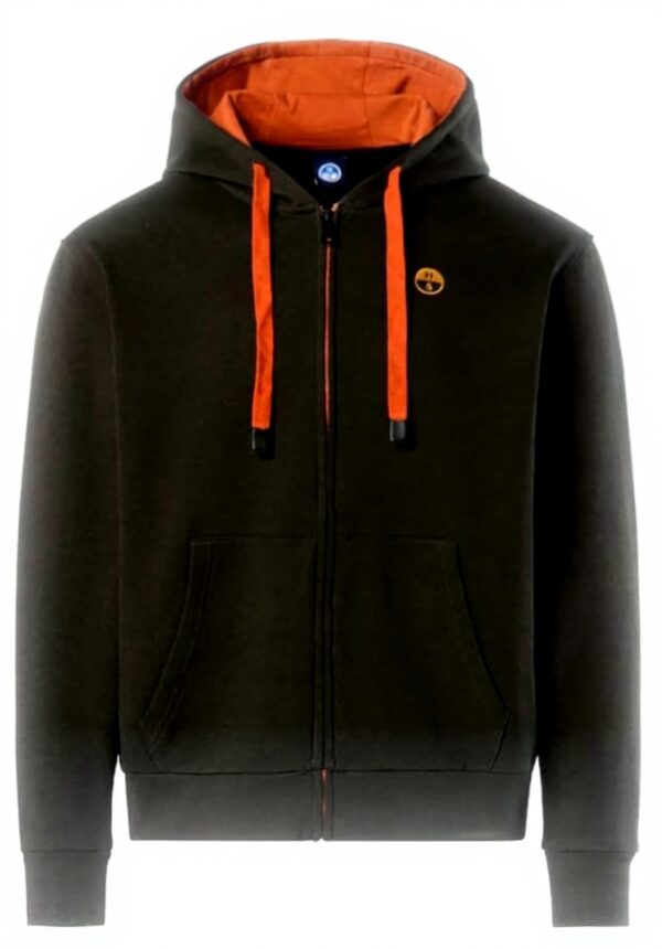 Felpa Uomo NORTH SAILS Zip Logo Ricamato Forest Green