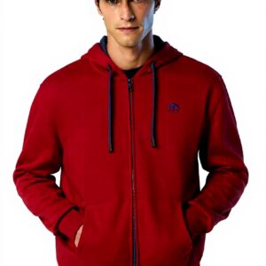 Felpa North Sails Logo Full Zip Uomo Rosso Comoda