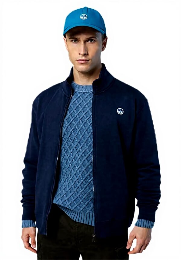 Felpa North Sails Uomo Cotone Organico Zip Completo XS