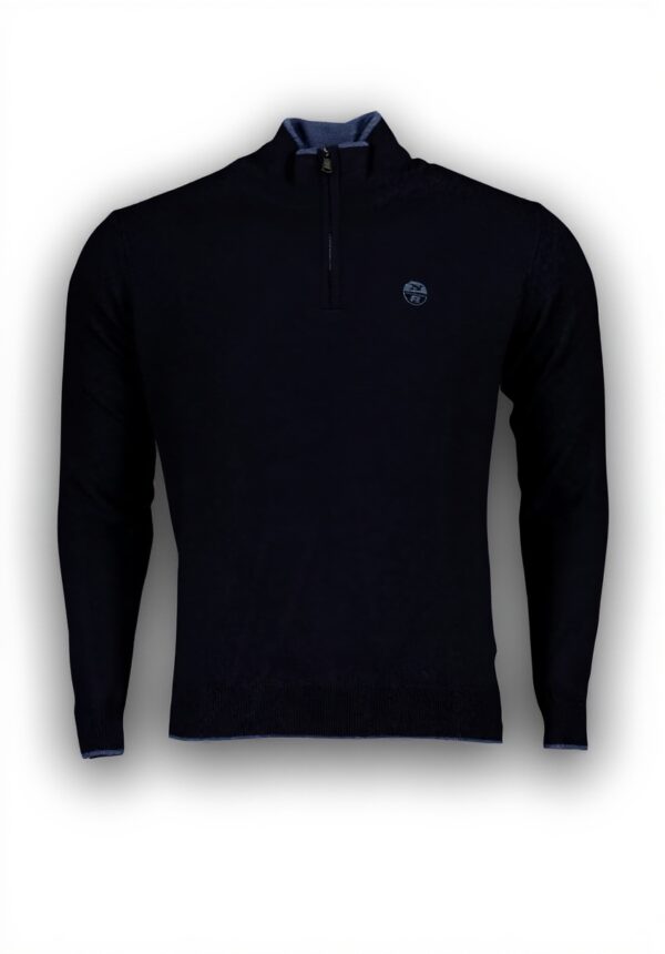 Maglione Uomo North Sails Mezza Zip Blu Scuro Maglieria