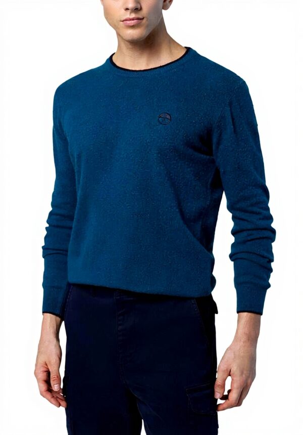 Maglione Uomo North Sails Cashmere Logo Ricamato Blu