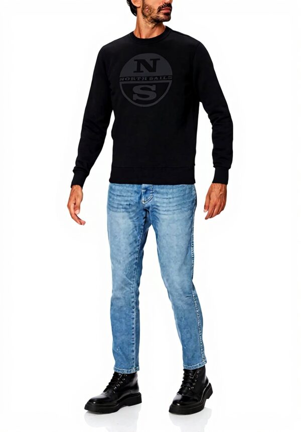 Felpa Uomo North Sails Girocollo Cotone Organico Nero XXL