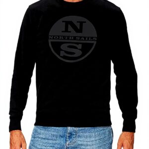 Felpa Uomo North Sails Girocollo Cotone Organico Nero XXL