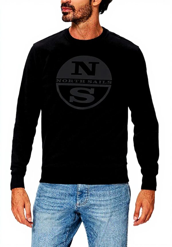Felpa Uomo North Sails Girocollo Cotone Organico Nero XXL