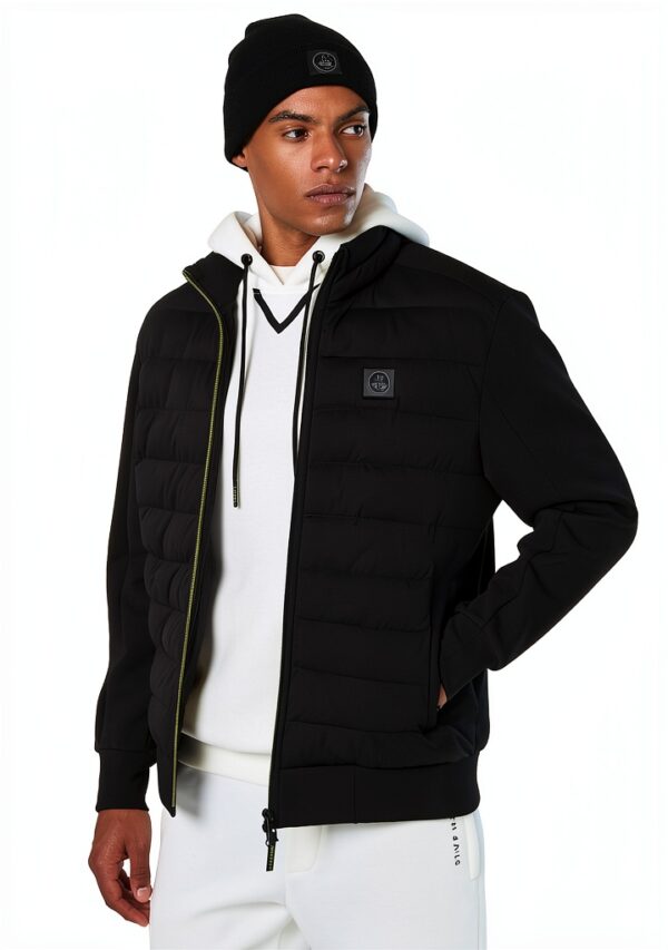 North Sails Felpa Uomo Collo Alto Zip Impermeabile Nero-3