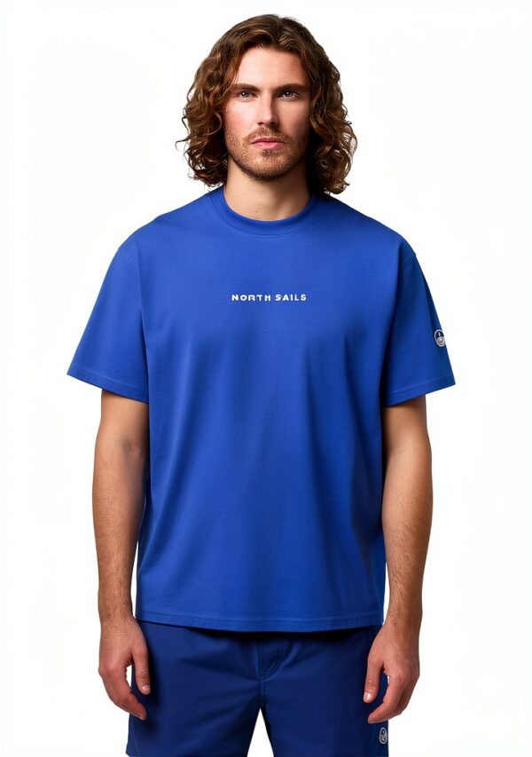 North Sails T Shirt Uomo Cotone Organico Nero Bianco-1