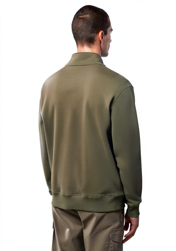 Felpa Zip North Sails Uomo Cotone Biologico Verde Blu-2
