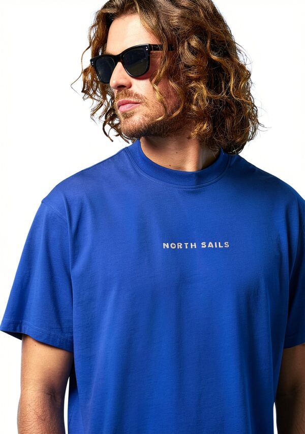 North Sails T Shirt Uomo Cotone Organico Nero Bianco-3