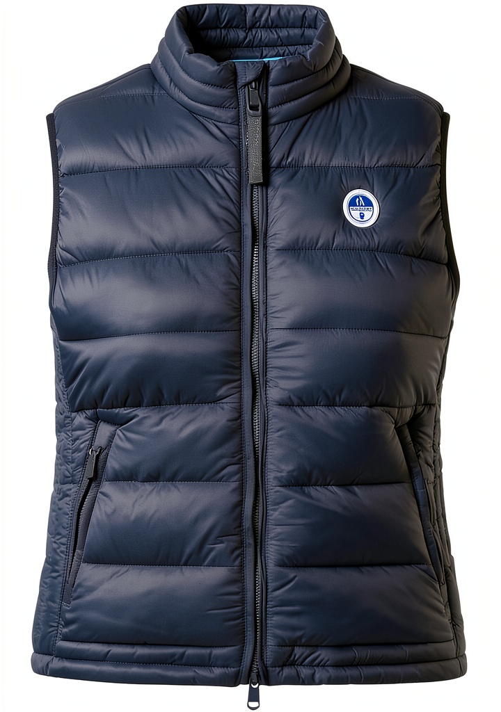 Donna che indossa il gilet North Sails in un parco
