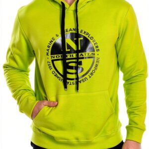 Felpa con cappuccio North Uomo verde lime modello 9022980-0