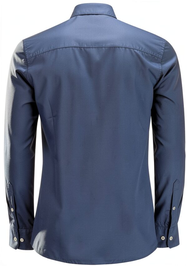 Camicia Uomo 100% Cotone Colletto Bottoni Blu Scuro-1