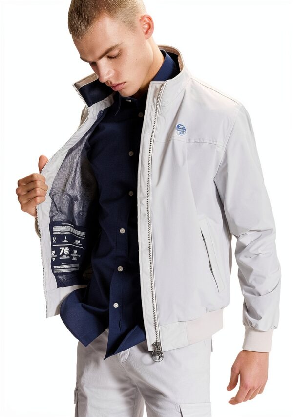 North Sails giacca uomo slim fit nylon riciclato tasche zip-3