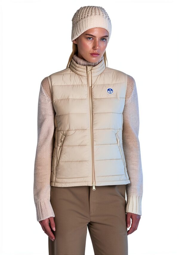 North Sails Gilet Donna Nylon Riciclato Collo Alto Zip-5