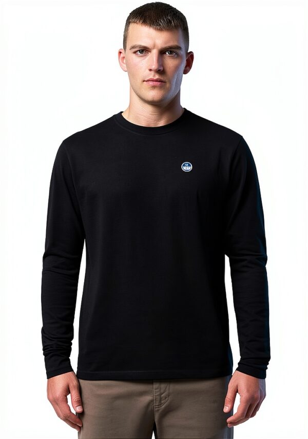 North Sails T Shirt Uomo Maniche Lunghe Nero Abbigliamento