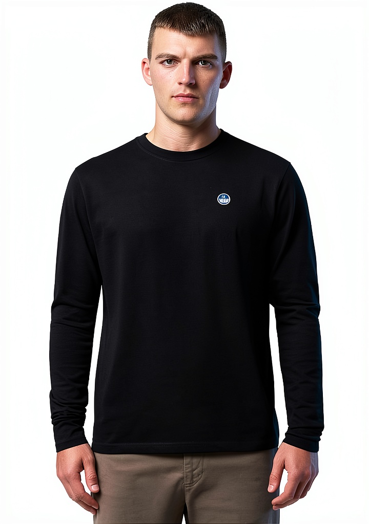 'North Sails T-shirt uomo nero con maniche lunghe'