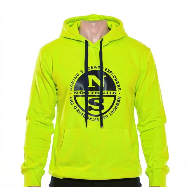 Felpa con cappuccio North Uomo verde lime modello 9022980-1