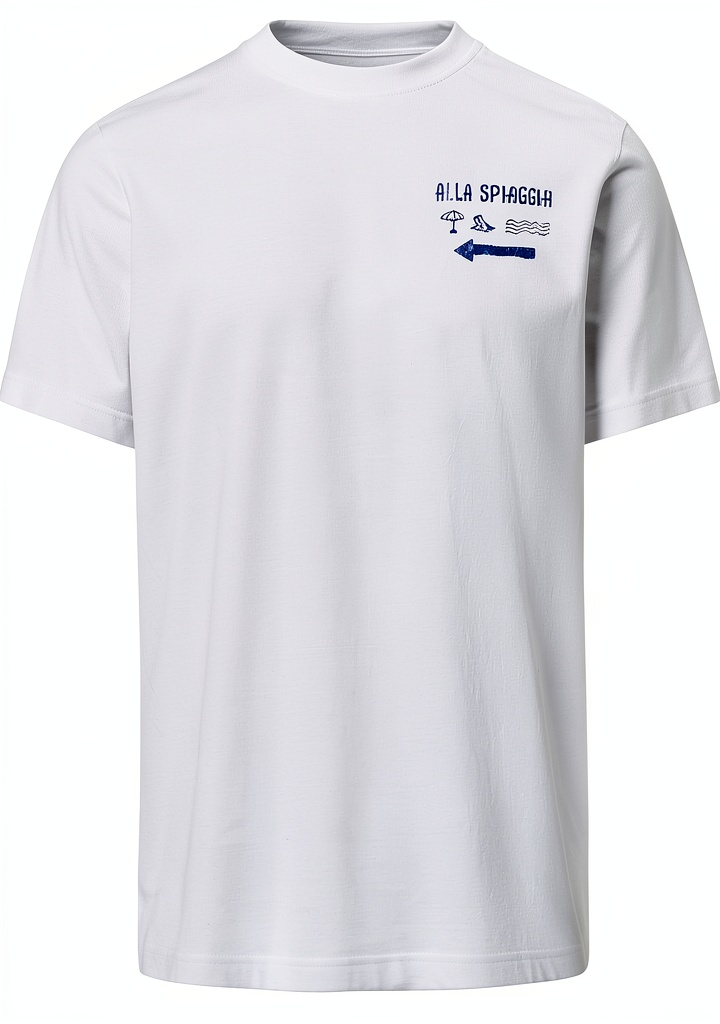 'T-shirt North Sails in cotone bianco indossata in un contesto casual'