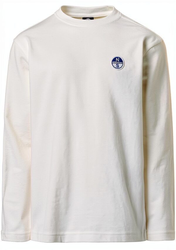 North Sails T Shirt Uomo Cotone Organico Logo Navy Blue