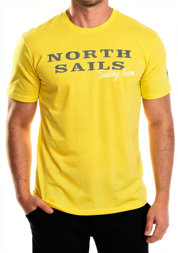 T-shirt Uomo North Sails Manica Corta Giallo Grigio Bianco