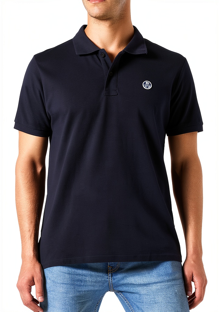 North Sails polo uomo in cotone piquet navy blue