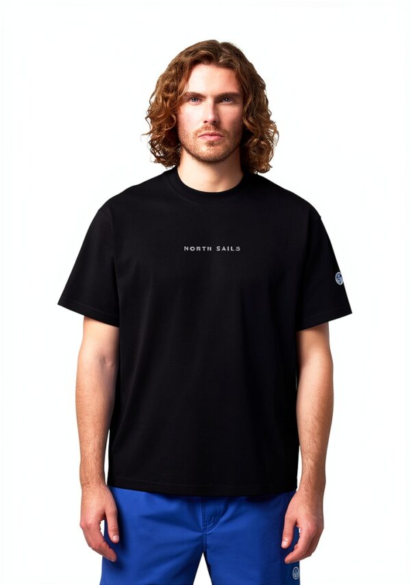 T-shirt Uomo North Sails Cotone Organico Nero Bianco Navy-1