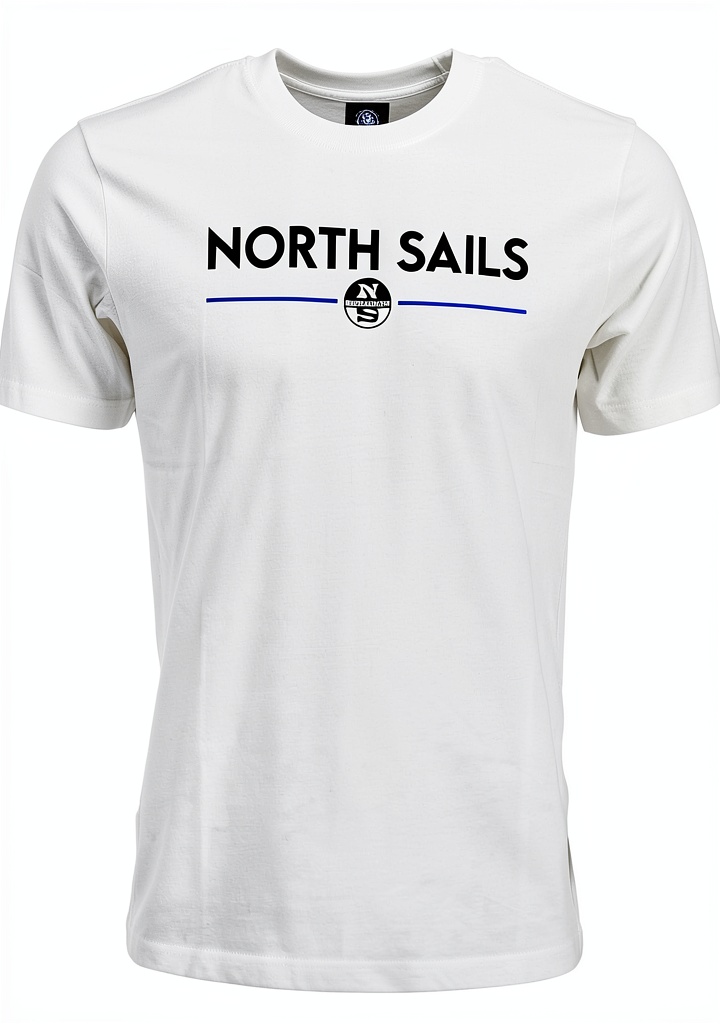 T-shirt North Sails uomo in cotone bianco su sfondo neutro