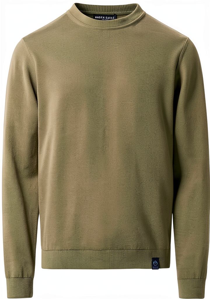 Maglione North Sails Girocollo indossato da un uomo in un contesto urbano, evidenziando il cotone organico e lo stile casual elegante