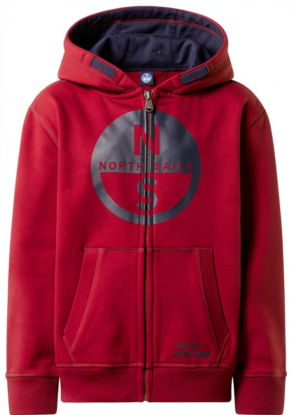 NORTH SAILS Felpa Hoodie Zip Logo Bambine Ragazze Felpe