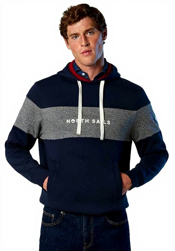 Felpa con cappuccio North Sails maxi riga cotone organico