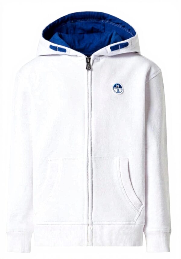 Felpa North Sails Bambine Zip Logo Cotone Organico