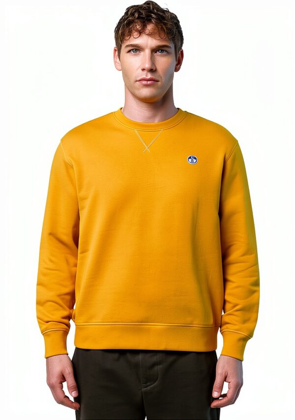 Felpa North Senza Cappuccio Logo Crew Uomo Manica Lunga