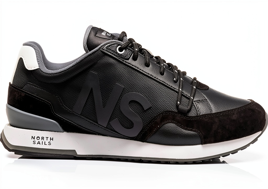 Sneakers North Sails Uomo Hitch Logo 004 in tessuto nero su sfondo urbano