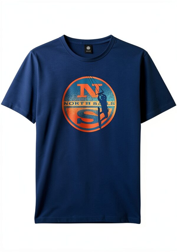 North Sails T Shirt Uomo Cotone Stampa Grafica Snorkel Blue