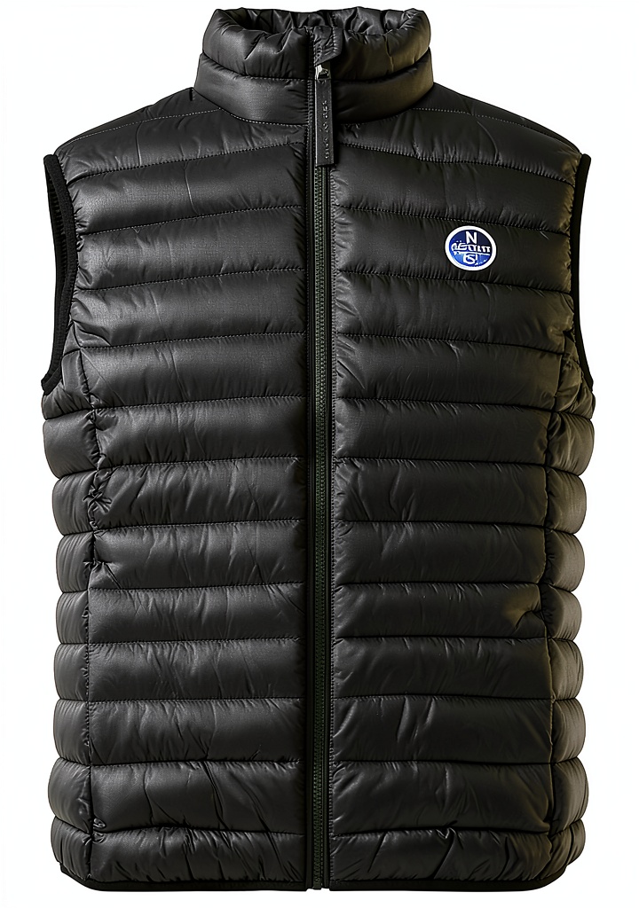 Gilet North Sails smanicato verdone indossato in contesto urbano